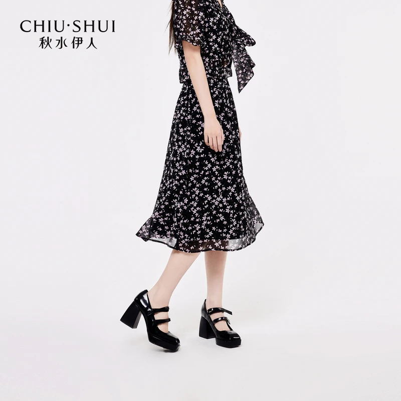 【品牌折扣】秋水伊人轻熟中碎花半身裙女装裙子624202A090034