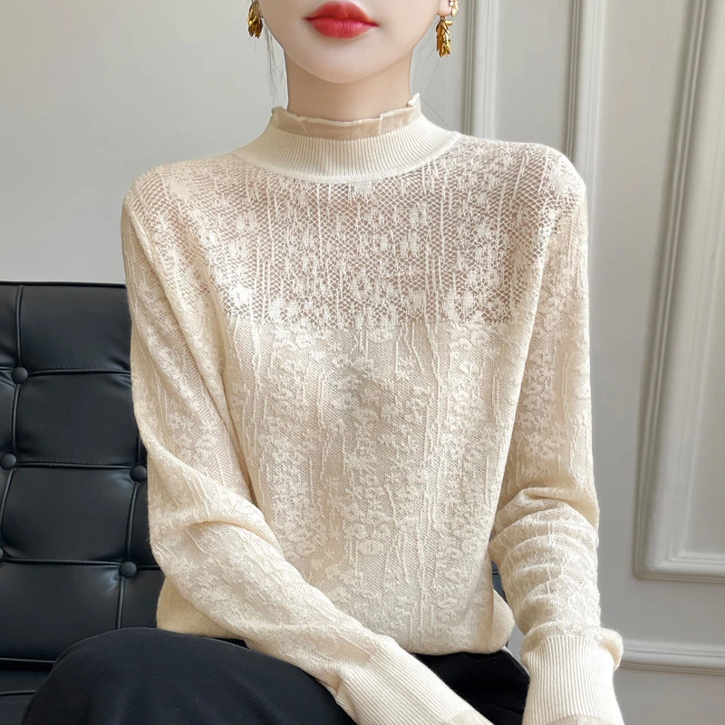 打底衫气质毛针织衫女宽松女士公主风长袖