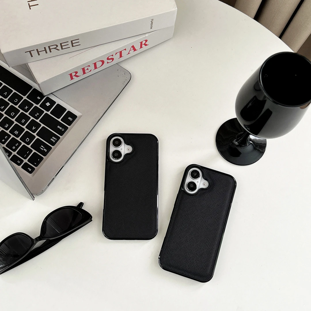 适用于iPhone全系列十字纹素板高定款定制潮牌复古防摔奢华手机壳