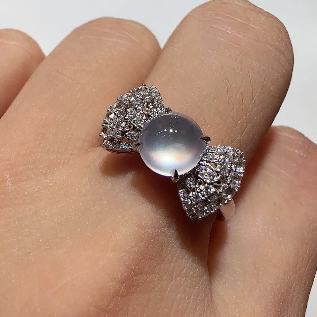 翡翠18K金镶嵌戒指设计款