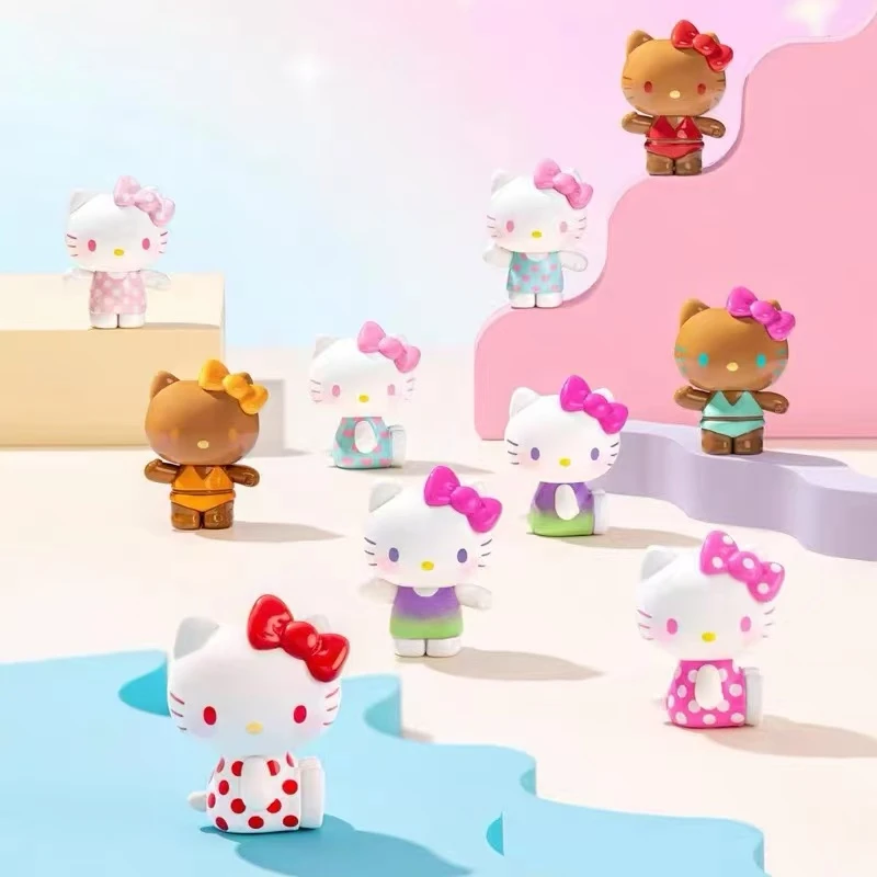 三丽鸥hellokitty夏日彩虹糖系列萌粒盲盒凯蒂猫手办摆件女生礼物
