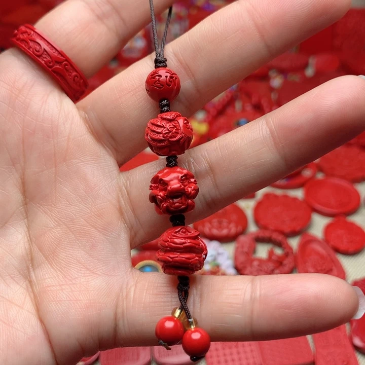 天然辰砂工艺品朱砂手机坠