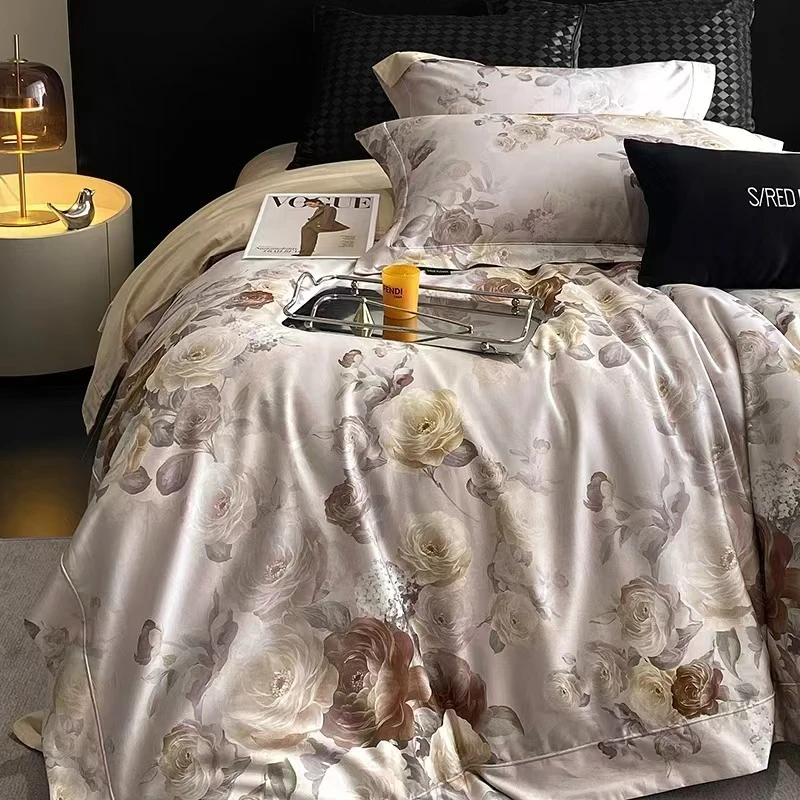 全棉数码印花100s四件套 丝绒花语  标准/加大