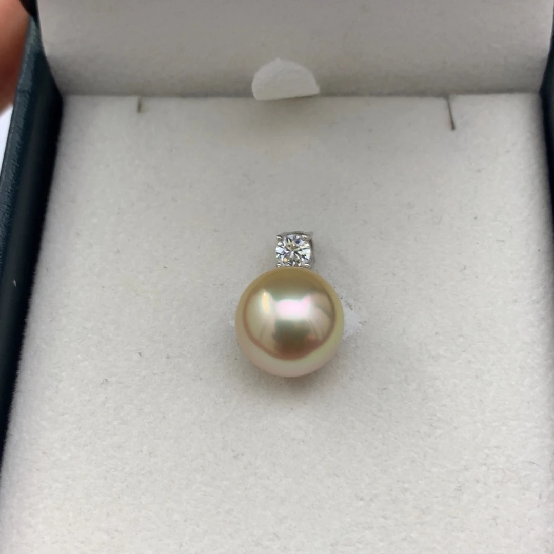 海水珍珠裸珠12-13mm镜面光干枯玫瑰