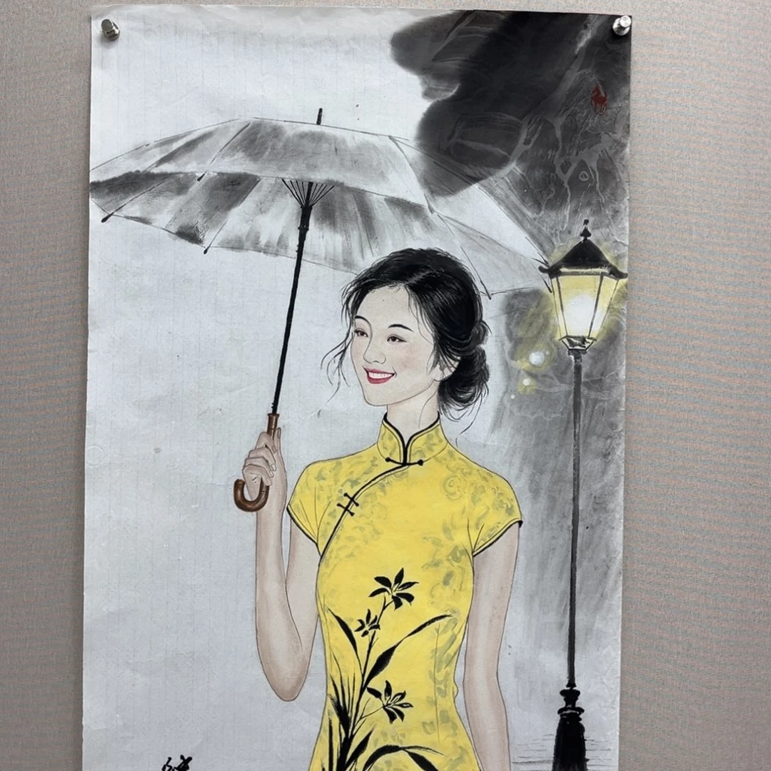 国画艺术家真人手绘