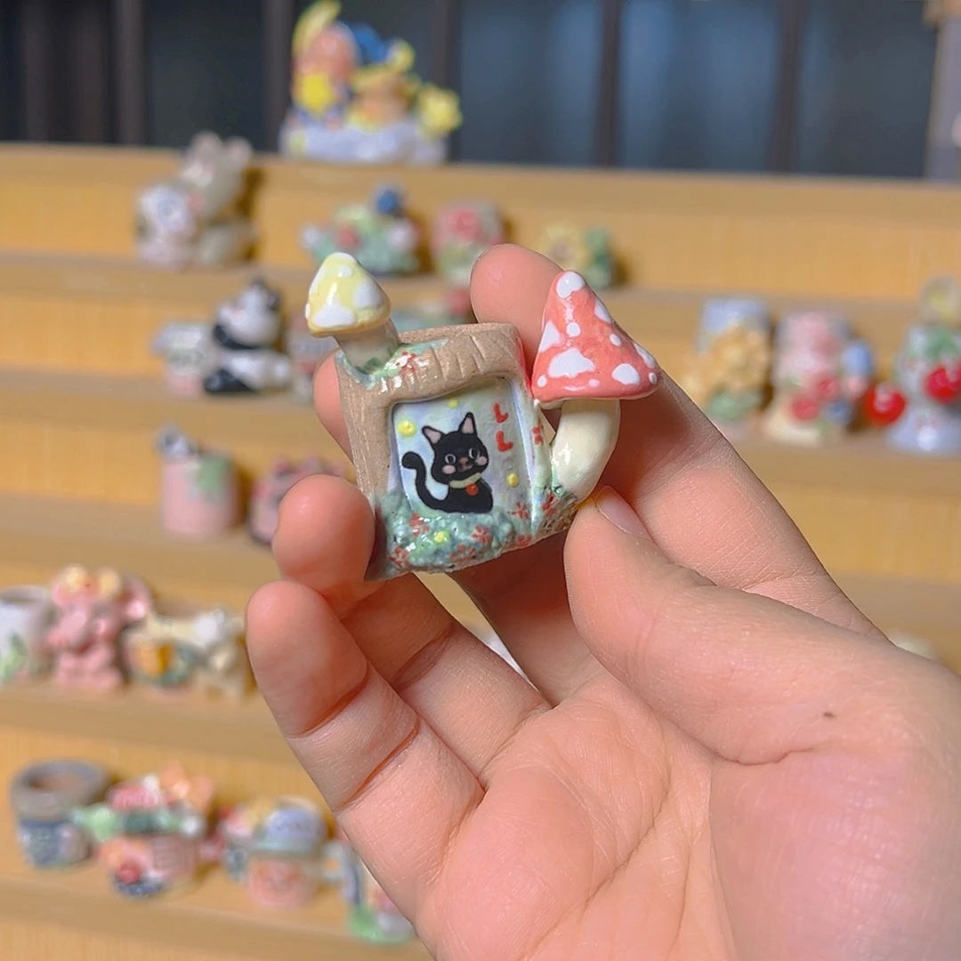 桃****福福老梧家纯手工手绘多肉花盆