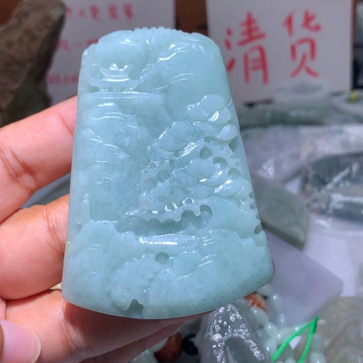 翡翠未镶嵌颈饰保真天然A货翡翠