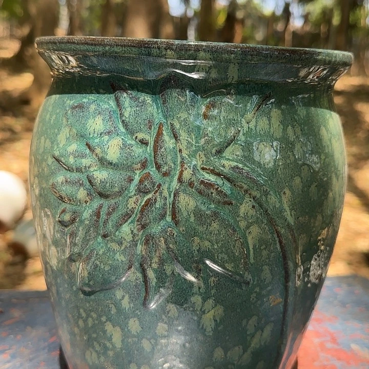 完全开放紫砂花盆高 25口20