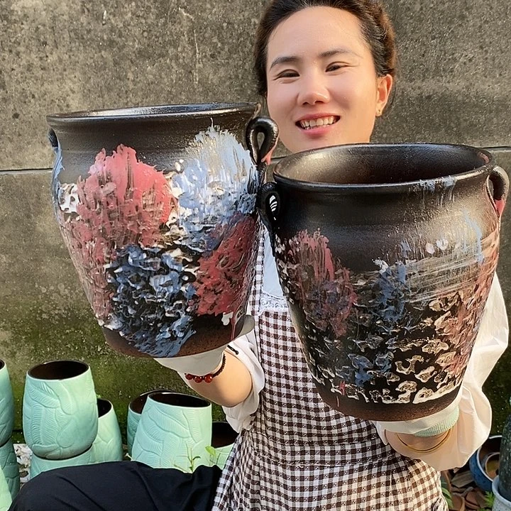 紫砂花盆正品口18高22