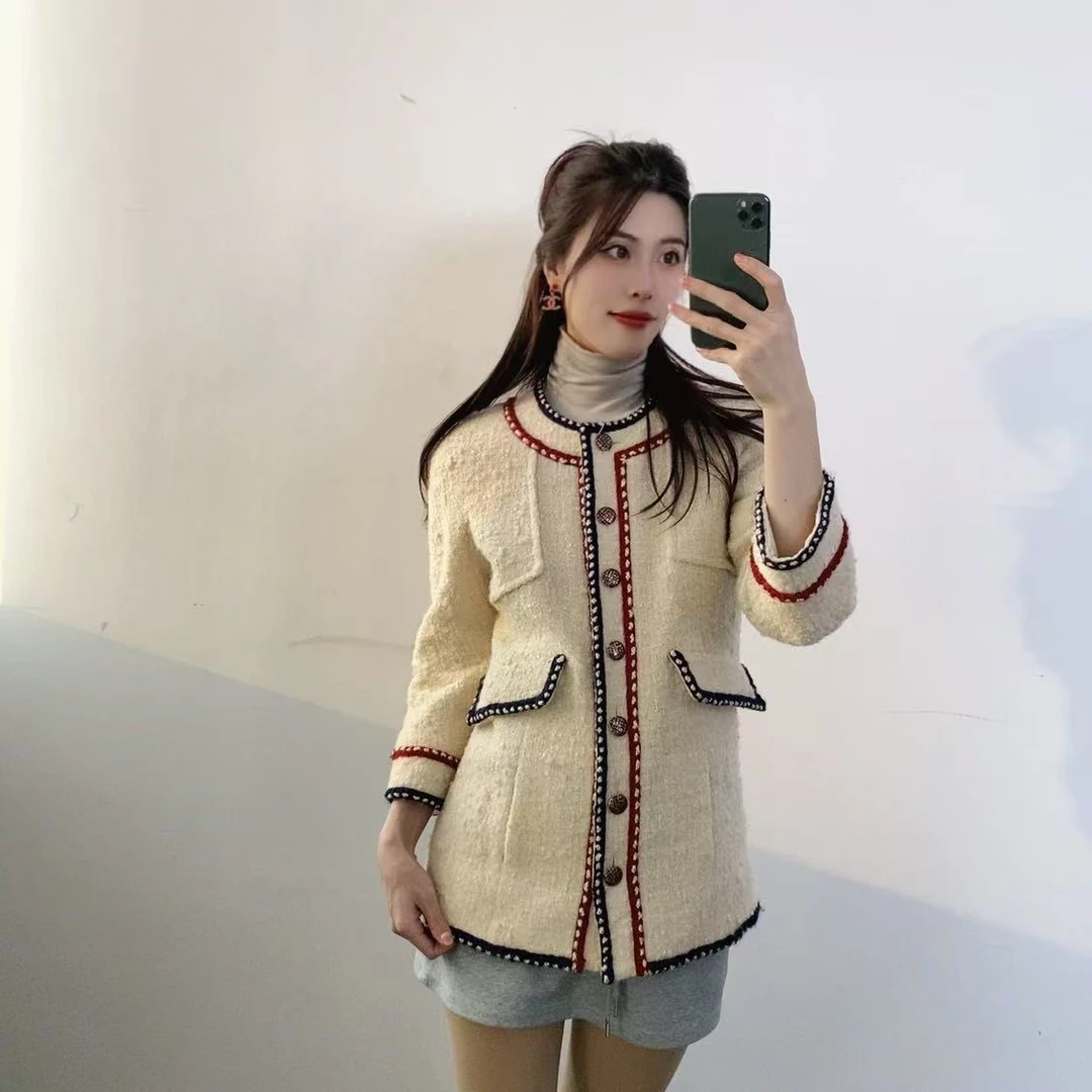 95新 Chanel/香奈儿 麦殿/羊毛软尼外套34码白色/240822LZXXH51