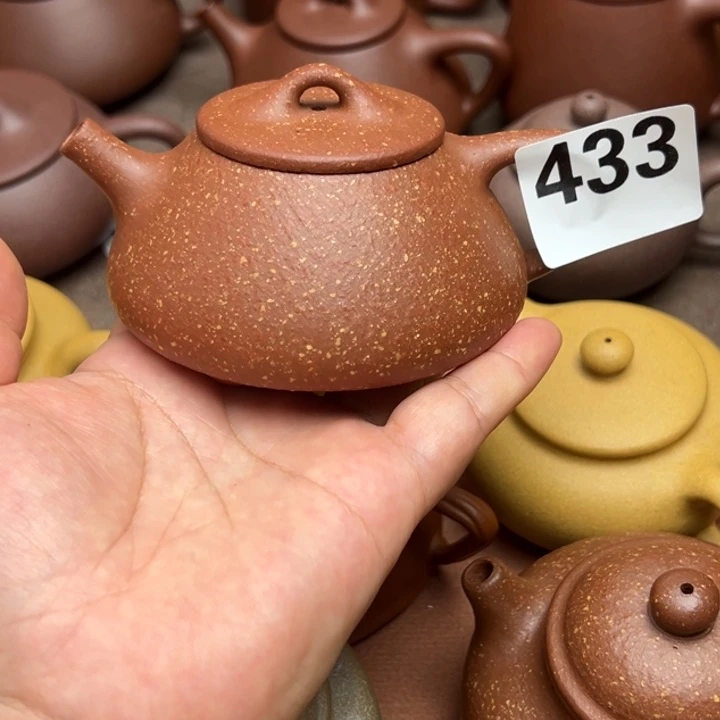 紫砂茶壶红降坡半手工210cc左右瑕疵
