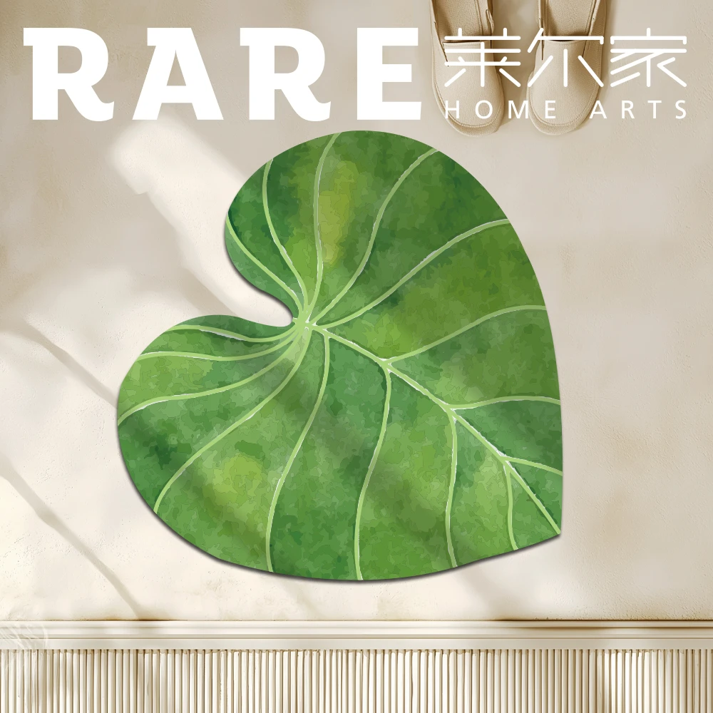 蔓绿绒硅藻泥异形地垫家用创意玄关复古中式风
