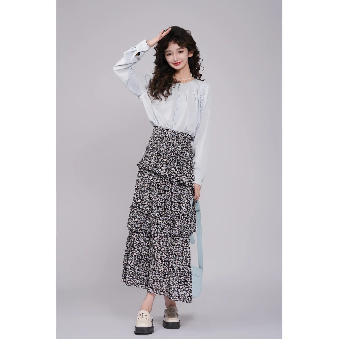 余紫绮【海岛之约】欧若风新款百搭显瘦半身裙女高腰裙子ZB1203025