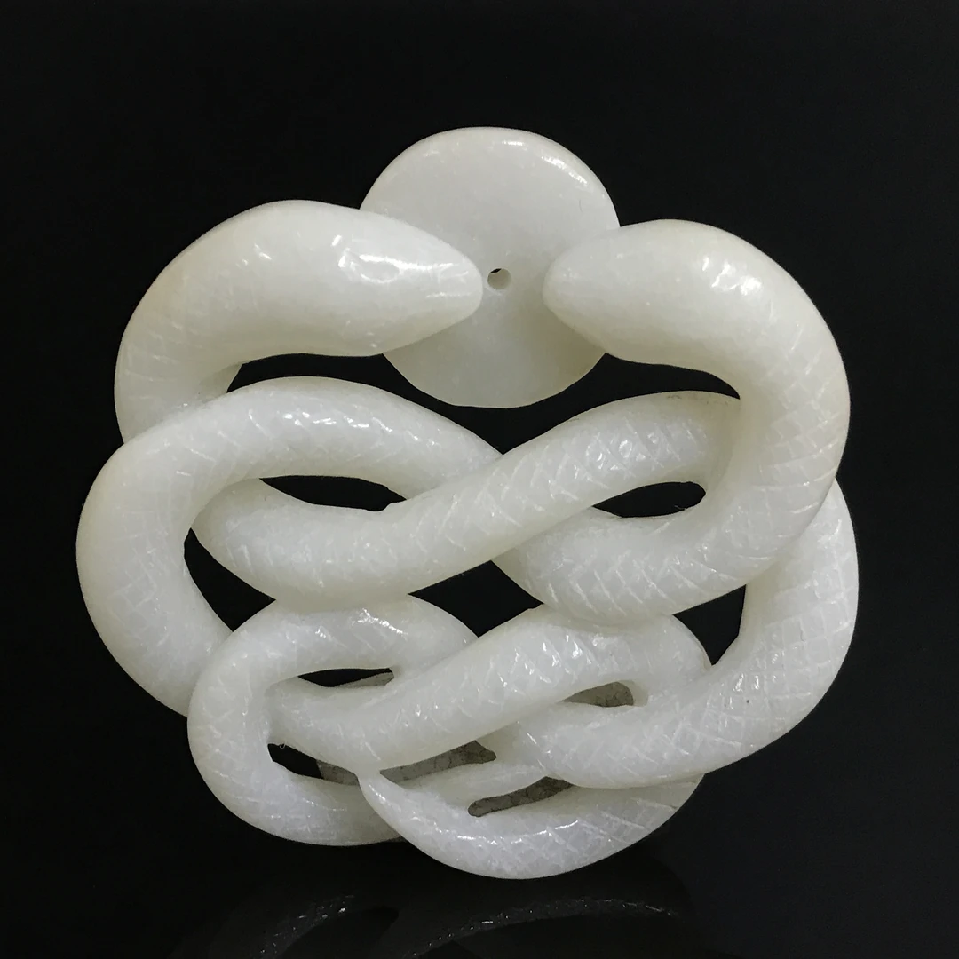 清代和田玉双蛇纹佩/516868/收藏/传承/【友谊文物商店】