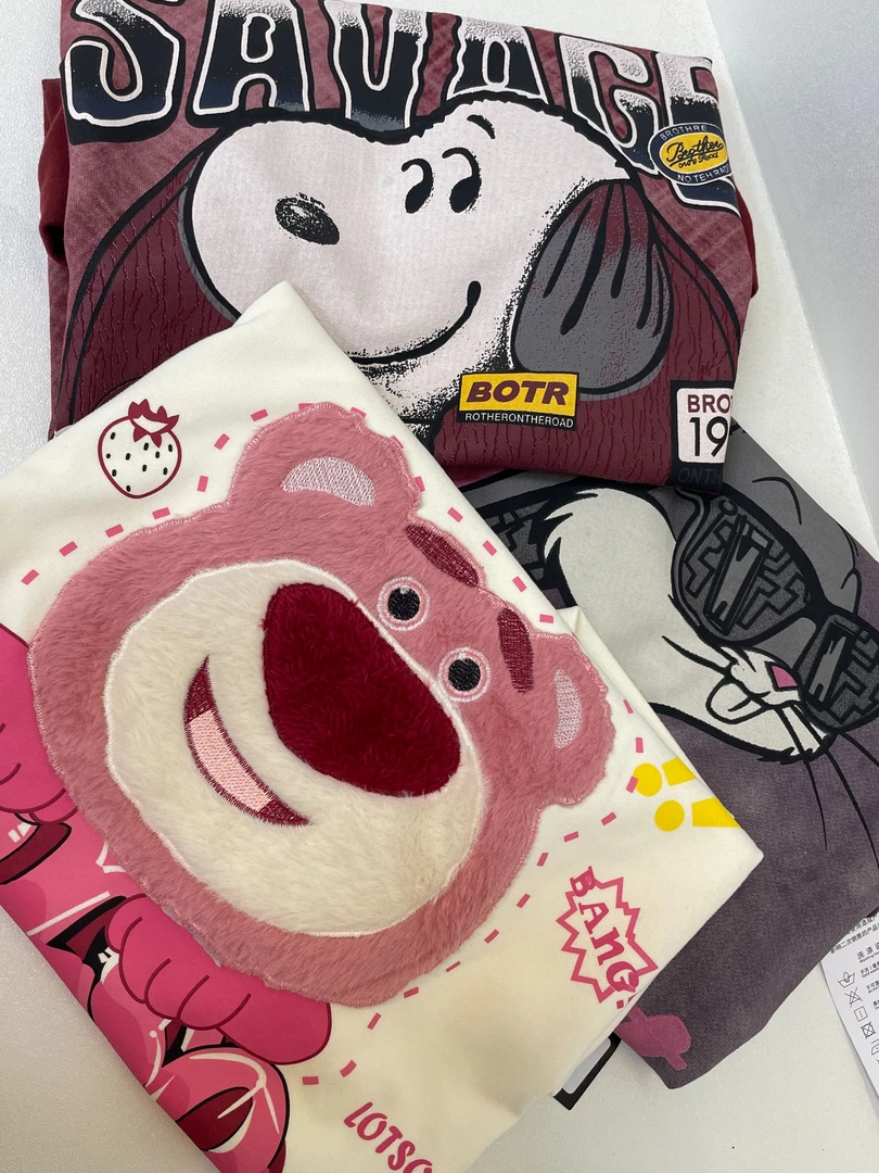 【鲍鲍】纯棉2025男女新款夏短袖T恤设计感小众宽松显瘦上衣