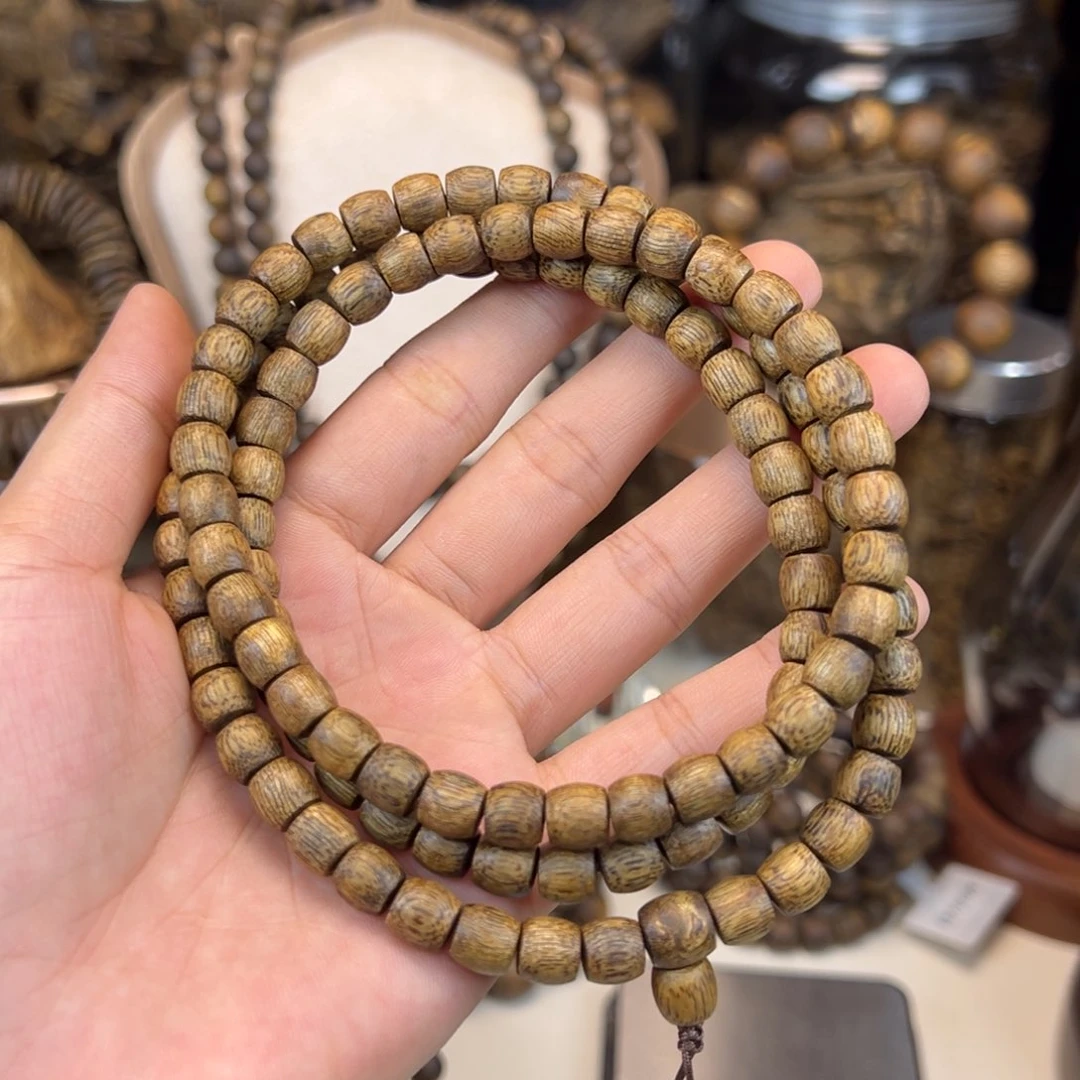 沉香碎屑沉香木海南沉香老料白棋鼓珠多圈0.7/20.6
