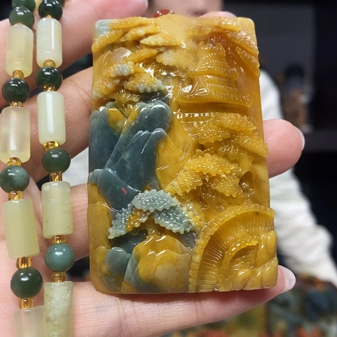 未镶嵌岫玉挂件吊坠项链