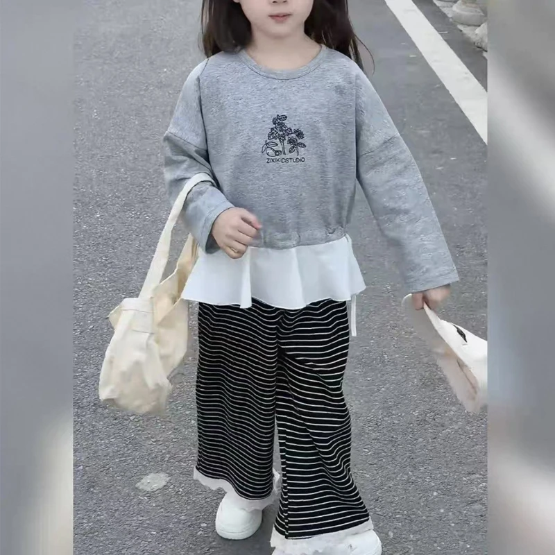 【现货】郝叔童品女童圆领卫衣2025春装新款女宝欧若风洋气潮HL5116