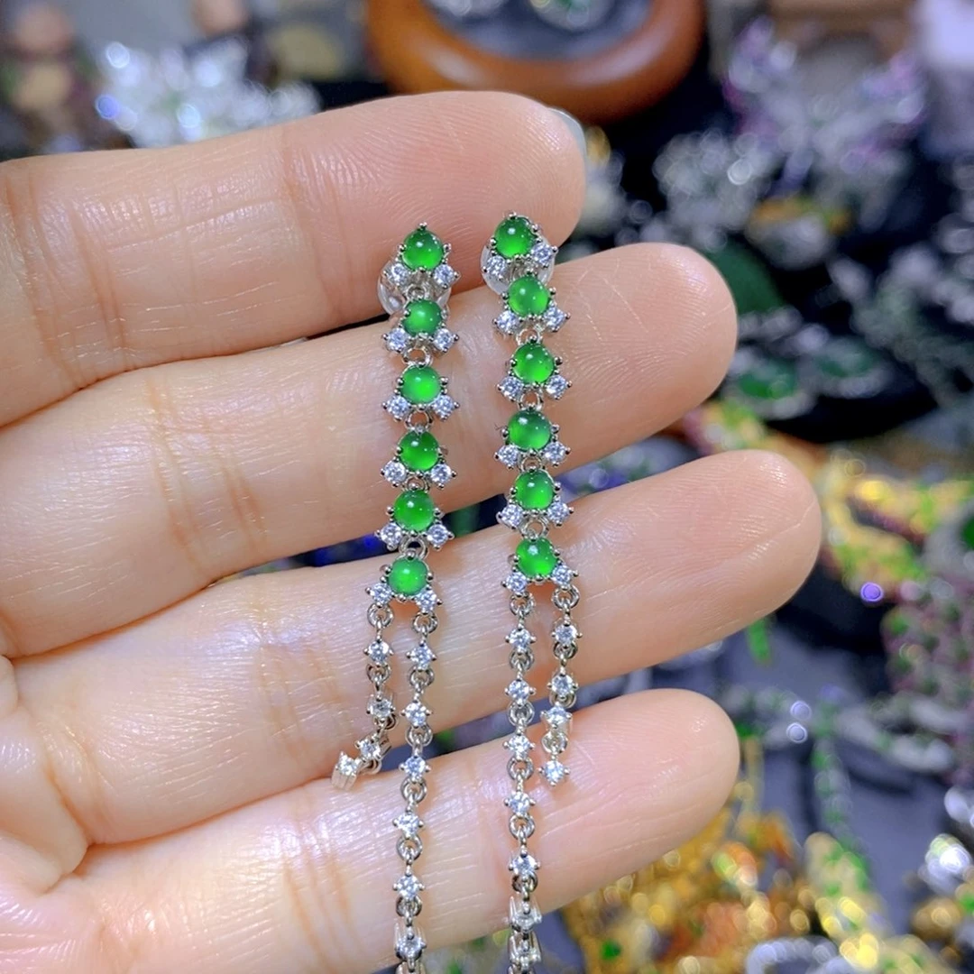 翡翠颈饰银S925镶嵌天然翡翠