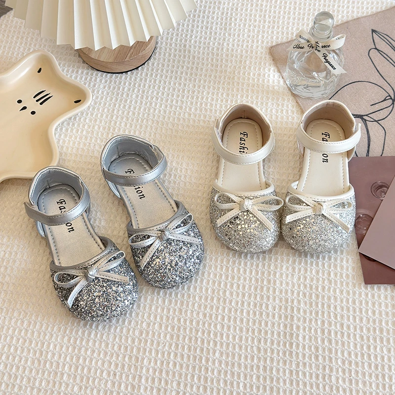 包头女童凉鞋水晶鞋2025新款夏季公主鞋闪闪女宝宝中大童儿童单鞋