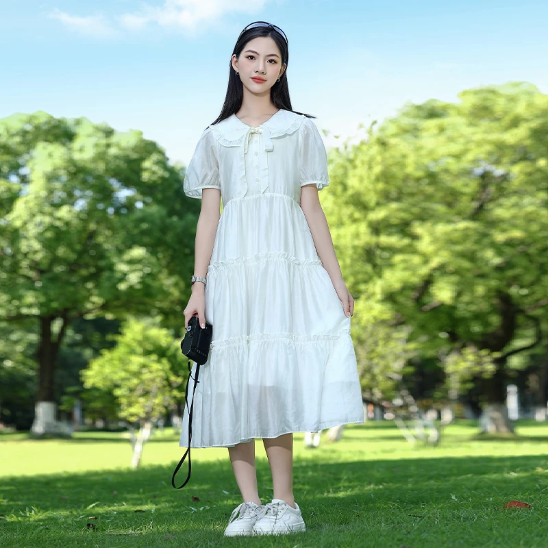 女大童夏季连衣裙2025新款儿童洋气初中学生高级感女童超好看裙子