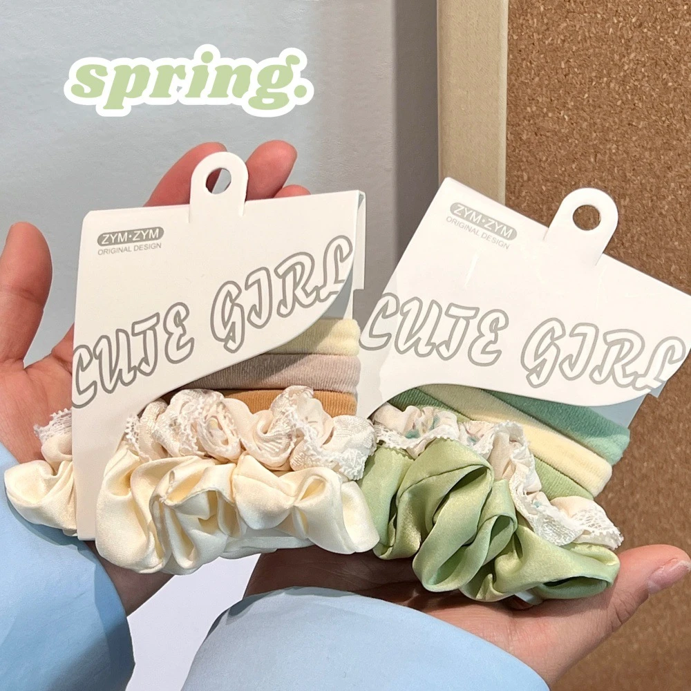 高级感发绳发饰丝绸大肠发圈少女百搭韩系甜美头饰皮筋毛巾圈批发