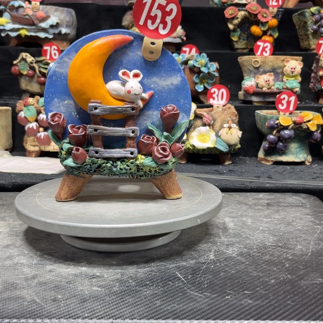 红陶何***贤白狐花器多肉花盆