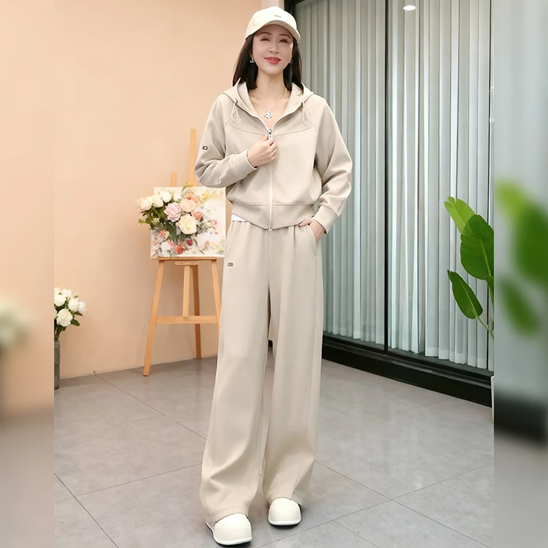 欧货休闲运动套装女秋冬2025新款爆款洋气加绒厚两件套穿搭一整套