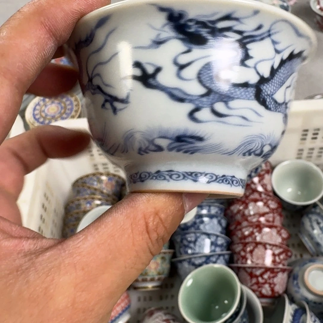 摆件青花穿云龙中号压手杯