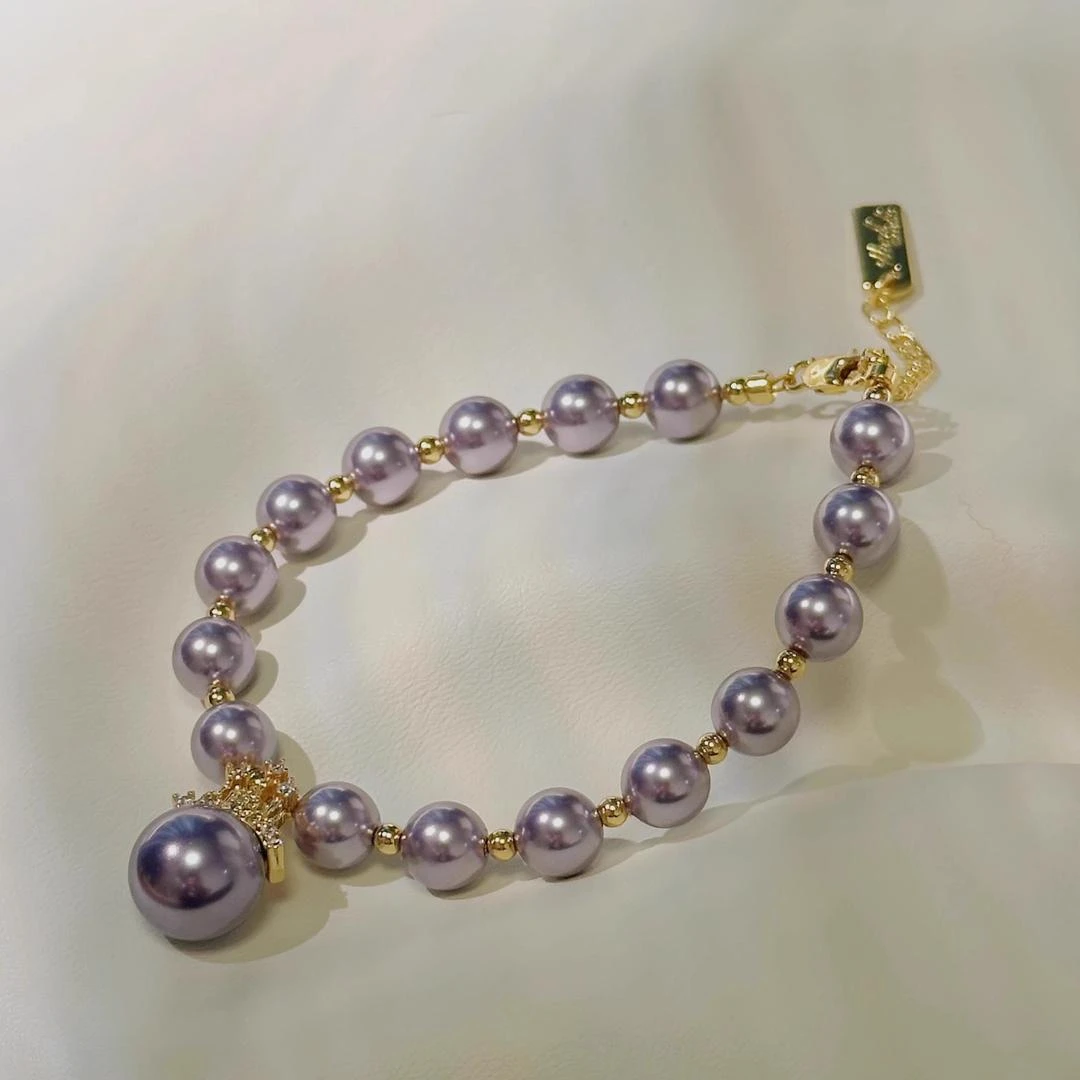 8MM 皇冠单珠吊坠手链 带延长链 1547