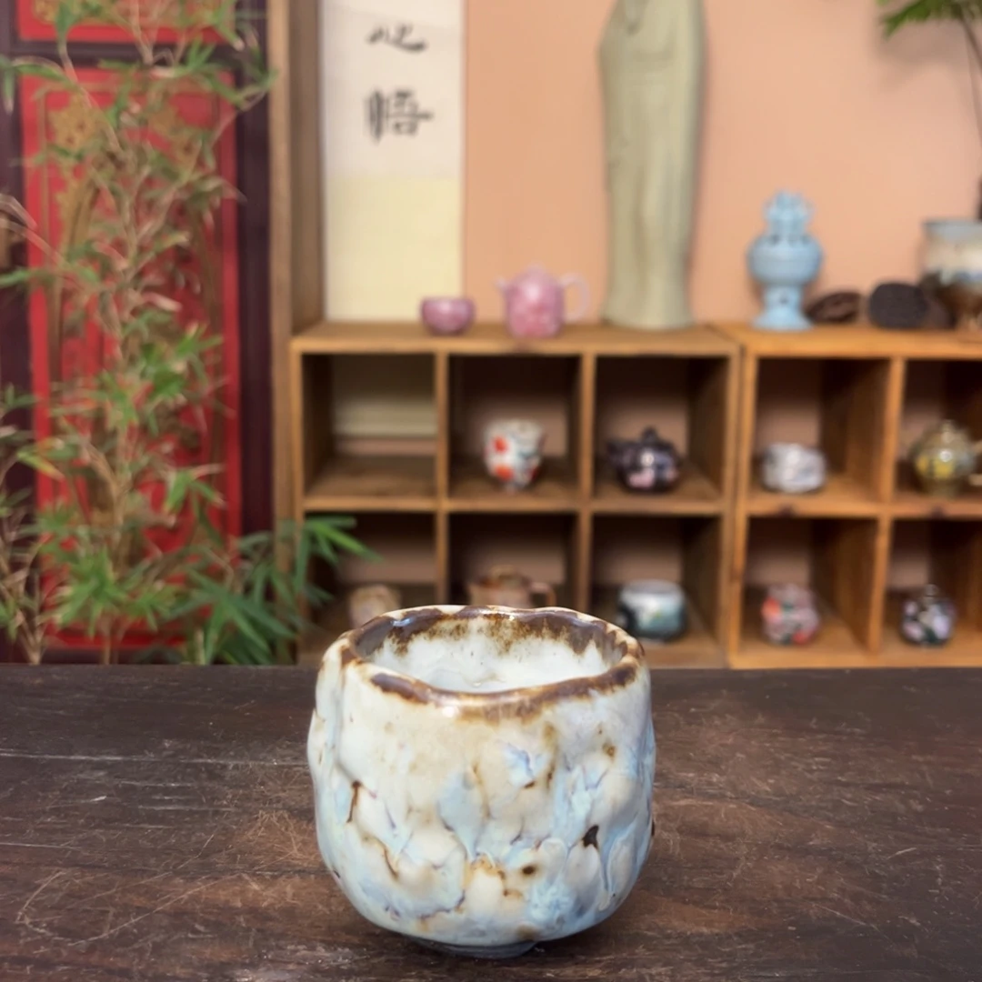 杯柴烧纯手工手绘陶瓷