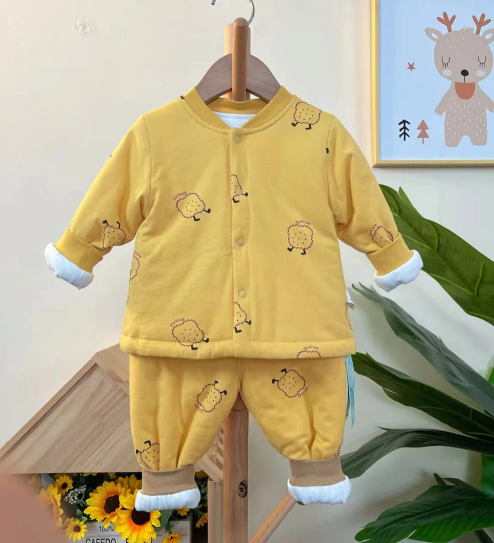 *【饼干套装】贝适婴幼儿80g薄棉保暖对开套装早春居家外出服