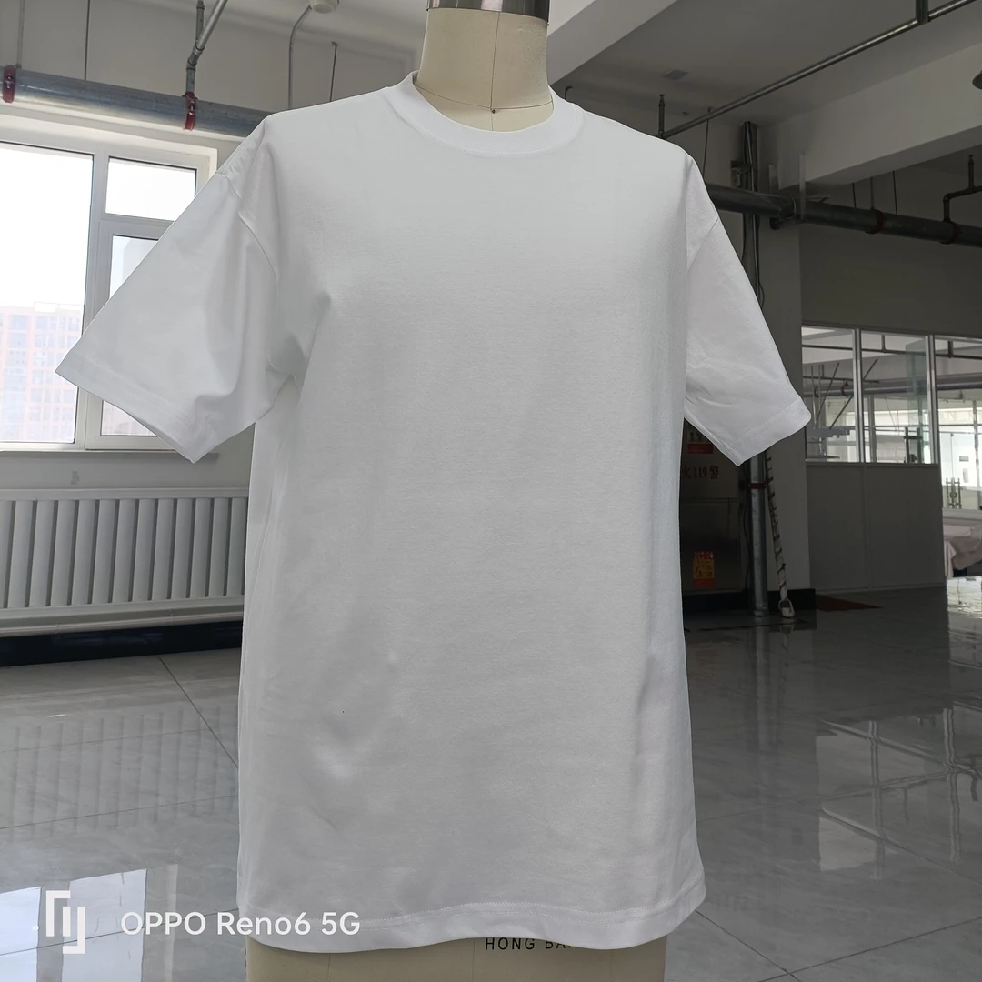 磨边不属于图案纯色日常短袖T恤男士圆领宽松时尚上衣设计师