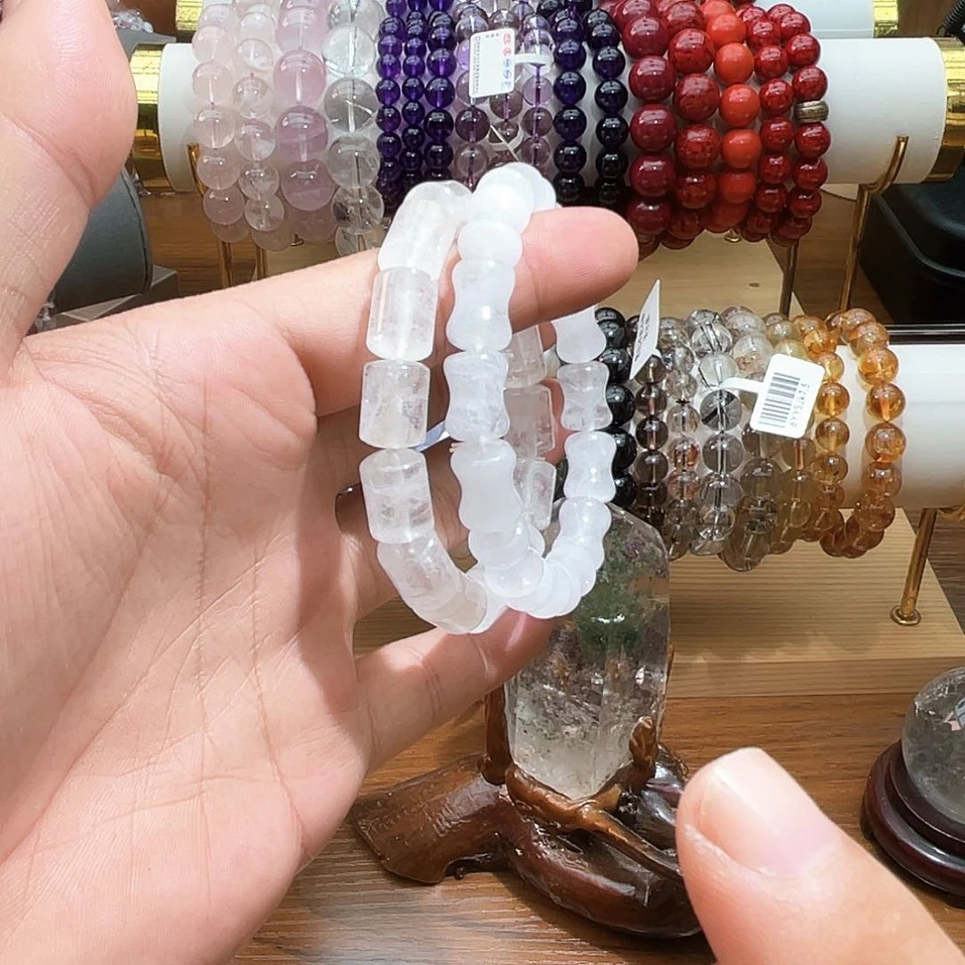 未镶嵌手链烟晶卡10任选白幽灵