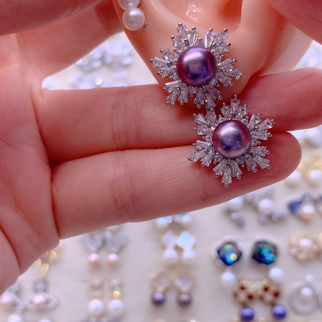 合金耳饰淡水珍珠