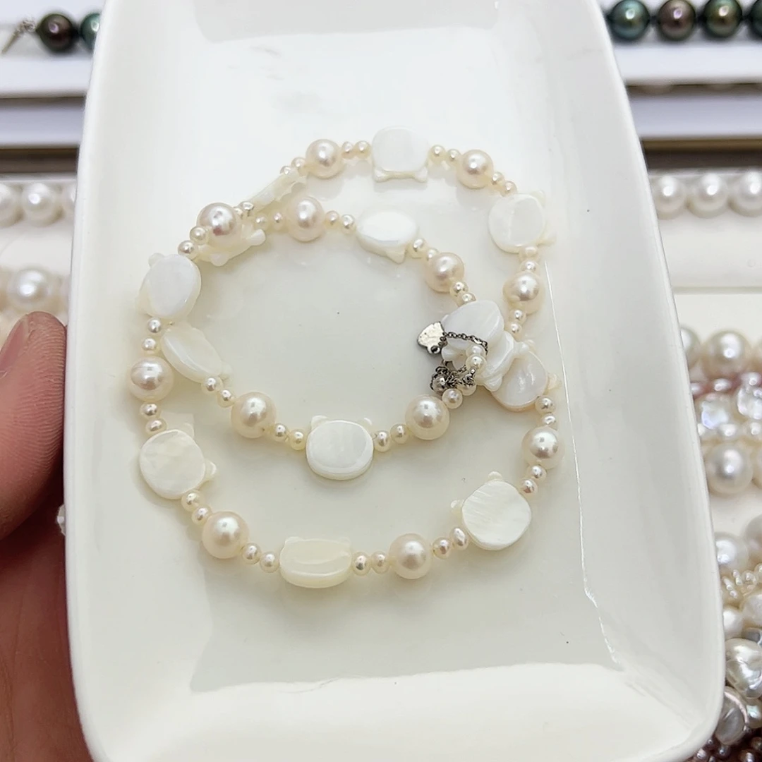 淡水珍珠项链银S925镶嵌