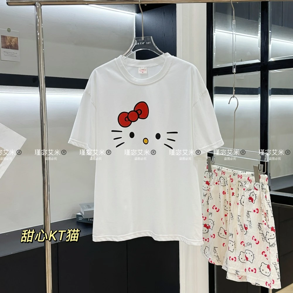 【神大英子】Amy 51812#ins风睡衣短袖短裤hellokitty少女家居服