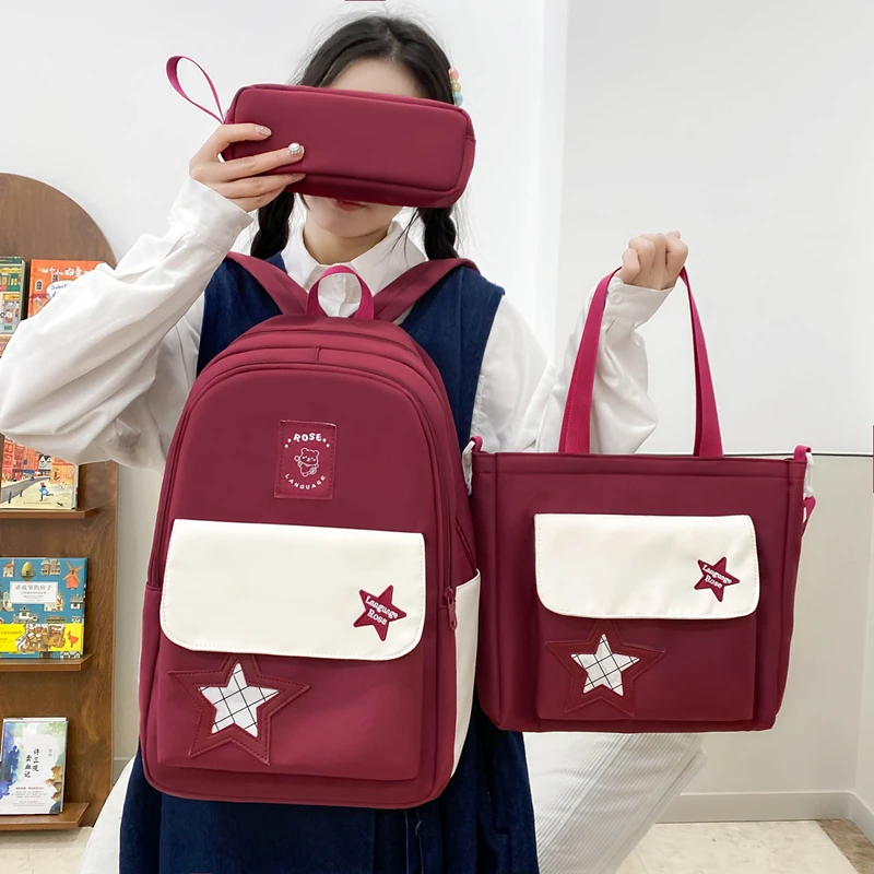 套装书包女初中学生高中生大学生简约百搭少女宝藏双肩包背包新款