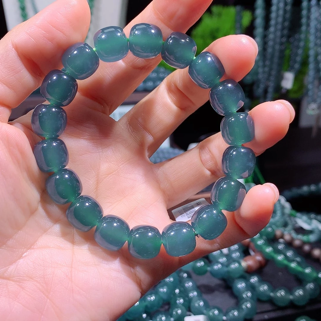 鸿***头翡翠未镶嵌手链天然a货翡翠手串