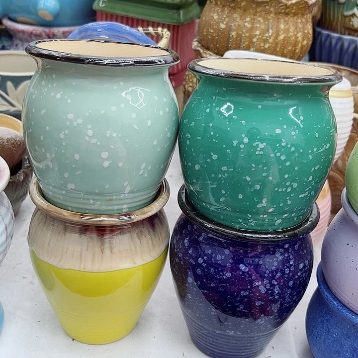 多肉绿植陶瓷花盆9.9包邮，有孔