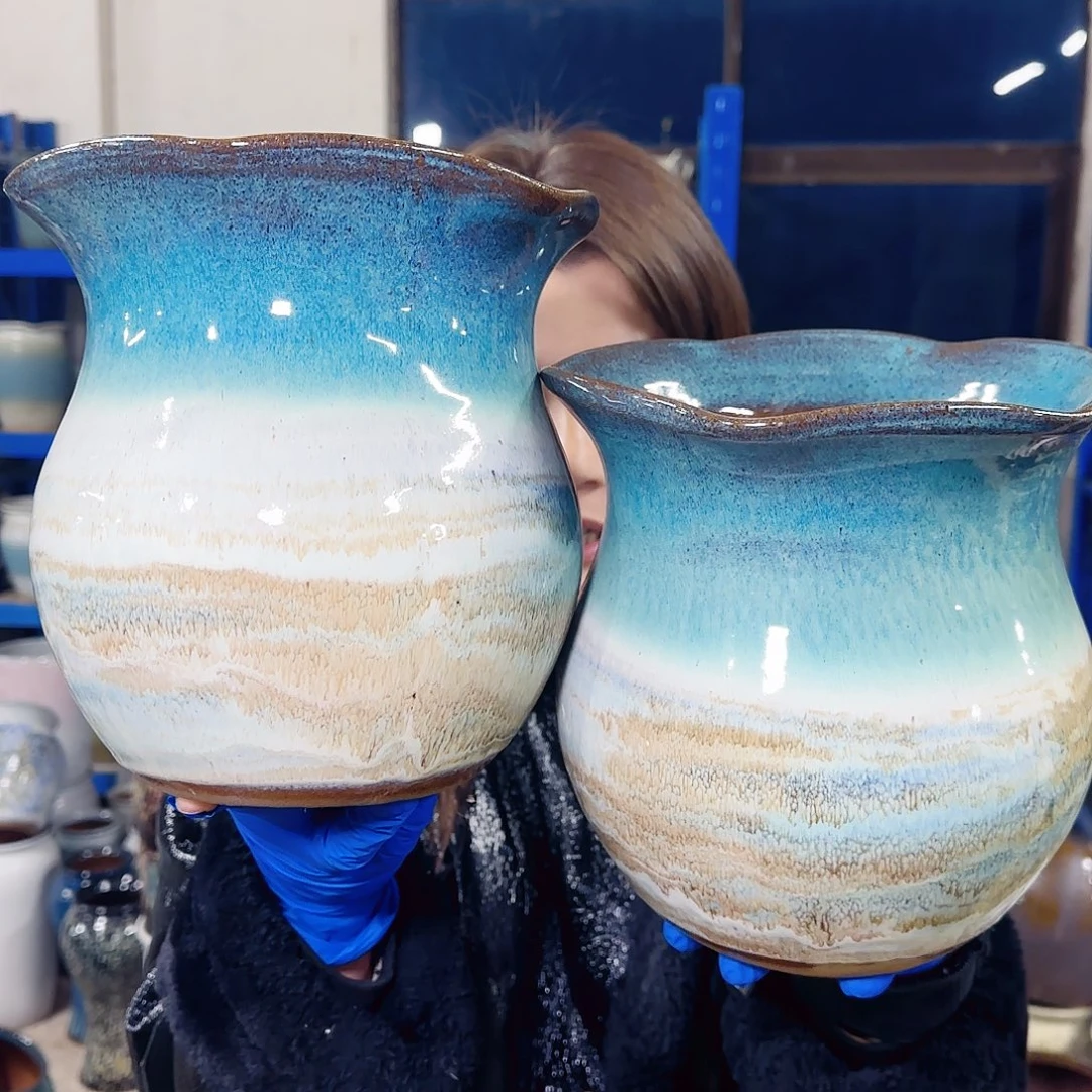 紫砂花盆高20口20