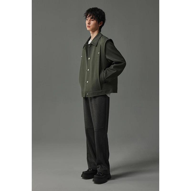 【十字纹肌理感男士夹克】春秋百搭休闲宽松假两件短款外套长袖潮15