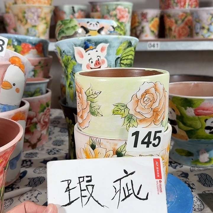 景德镇手绘多肉花盆