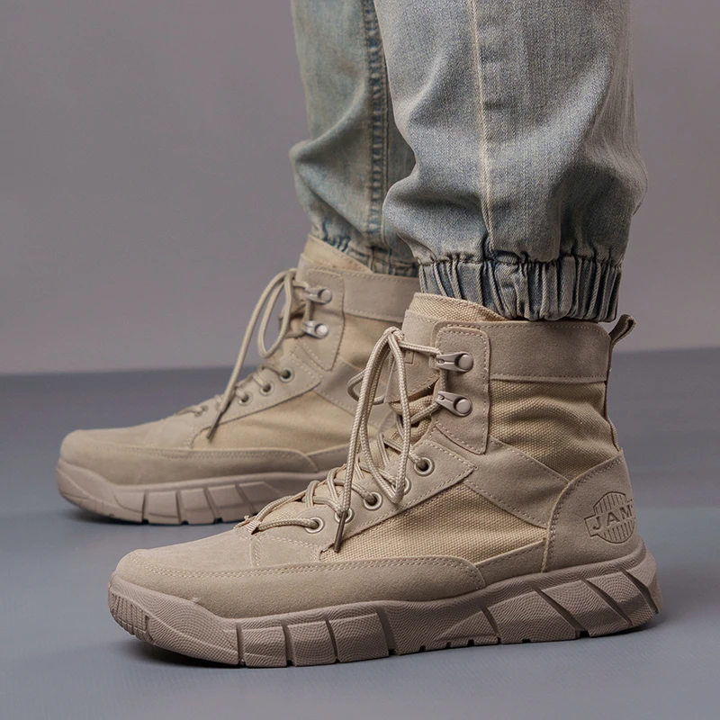 男款马丁靴男鞋中帮工装鞋高帮短靴户外登山工作鞋皮靴冬季男靴子