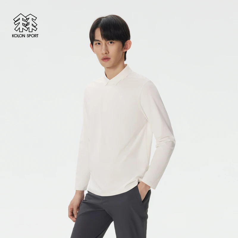 KOLON SPORT可隆吸湿速干t恤防晒UPF50+抗菌SECO男士长袖POLO