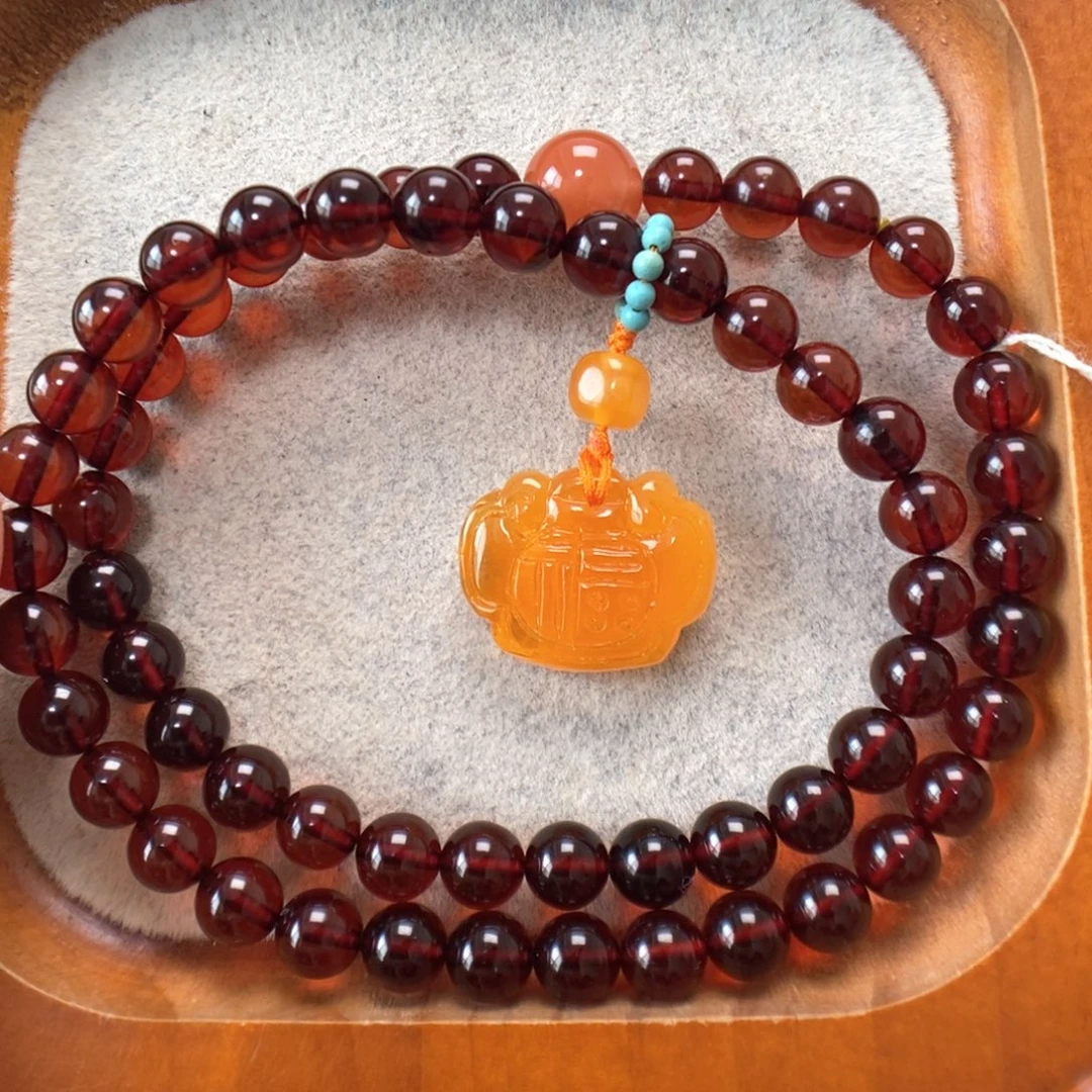 血珀未镶嵌手串血珀
