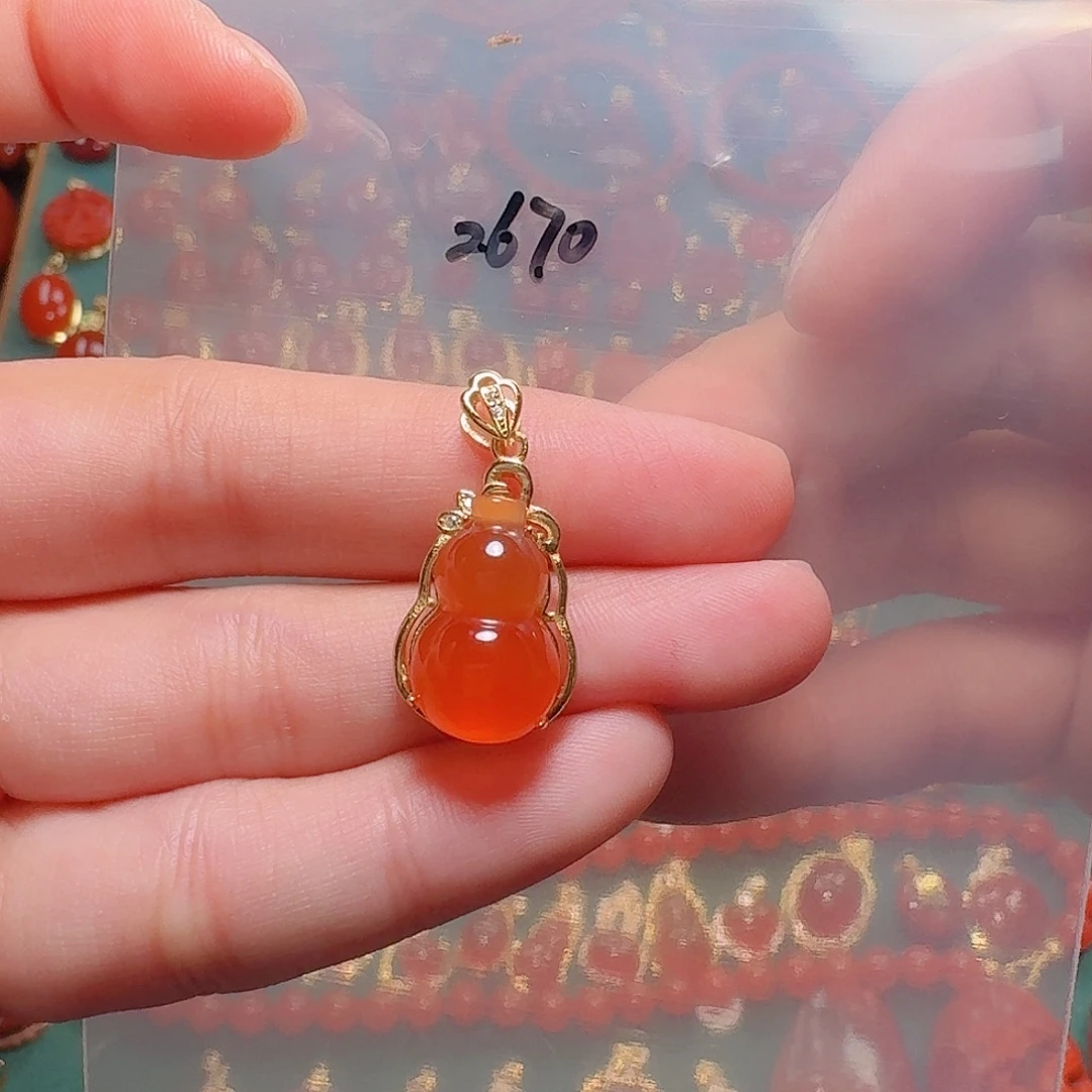 南红玛瑙银S925镶嵌吊坠