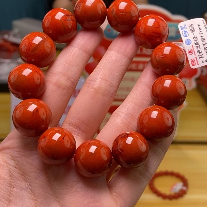 南红玛瑙未镶嵌手链17mm  多样性发一