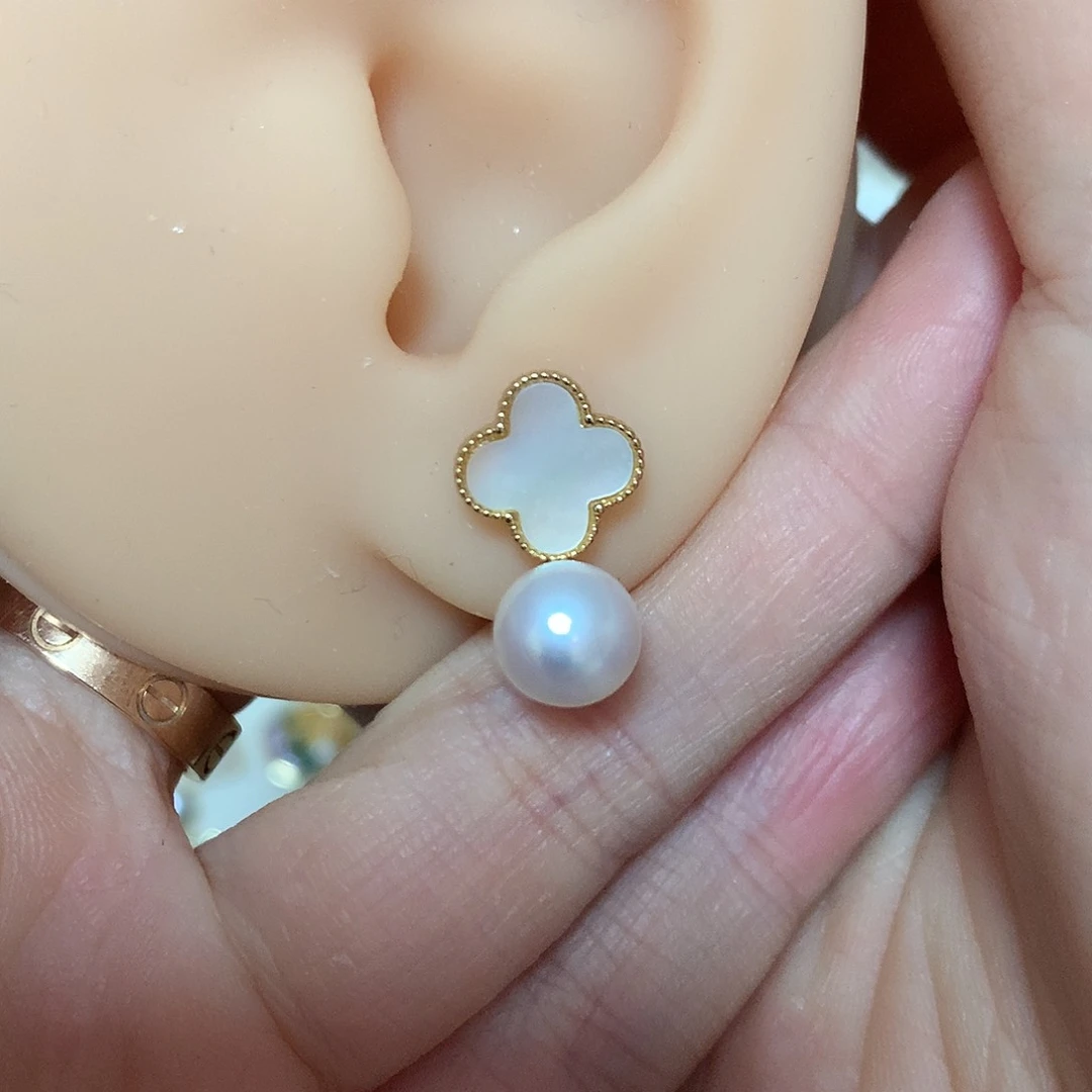 淡水珍珠耳饰合金
