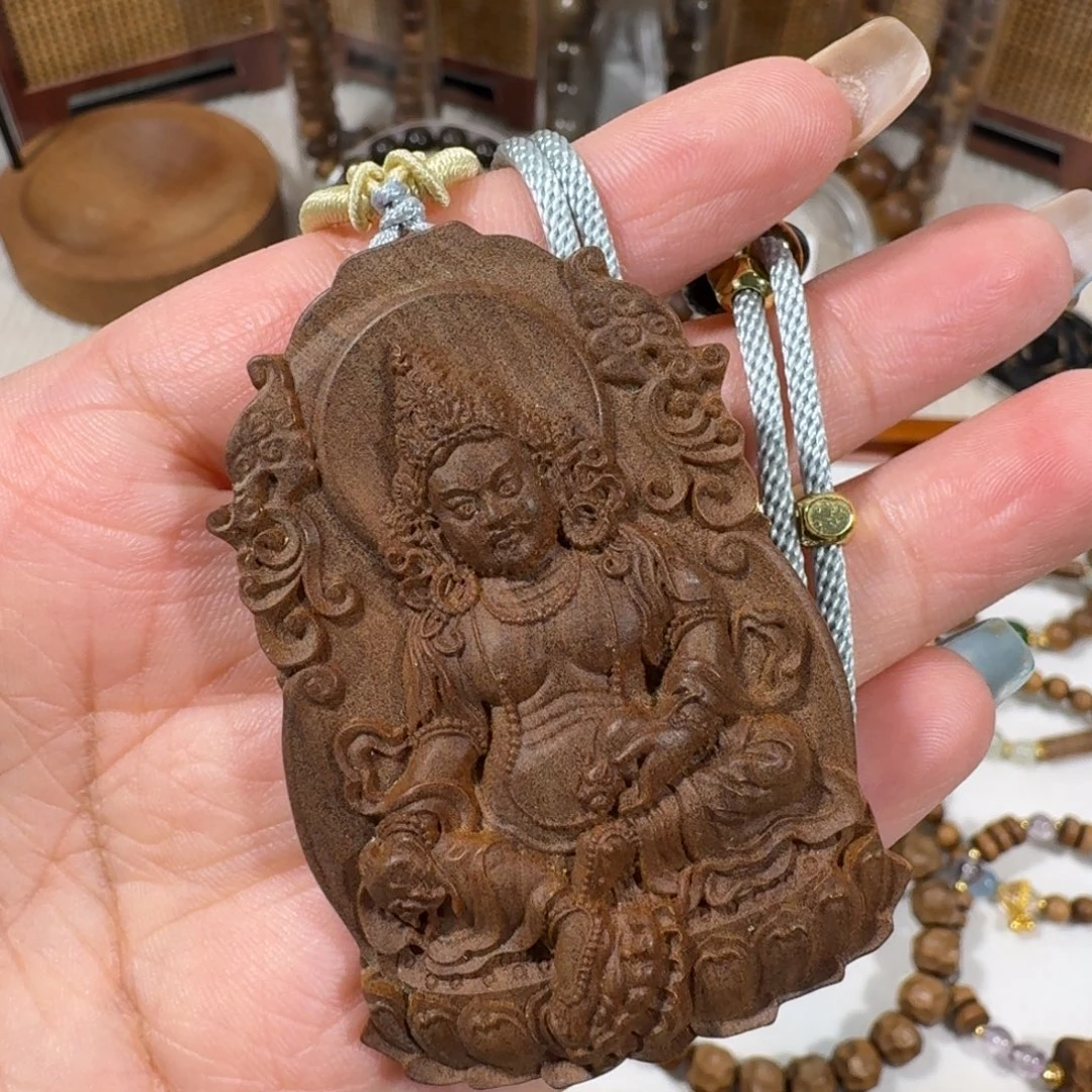 无事牌檀香木4×6×0.5黄财财牌牌